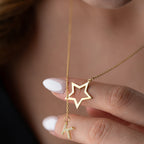 FREISTEHENDE STERN BUCHSTABENKETTE aus 925 Silber - Eleganter Halskette - AURIME