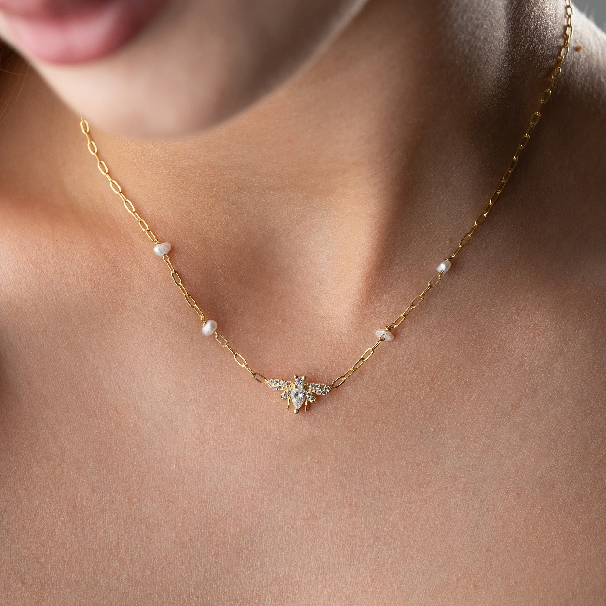 MONIAN PEARL KETTE aus 925 Silber - Eleganter Halskette - AURIME