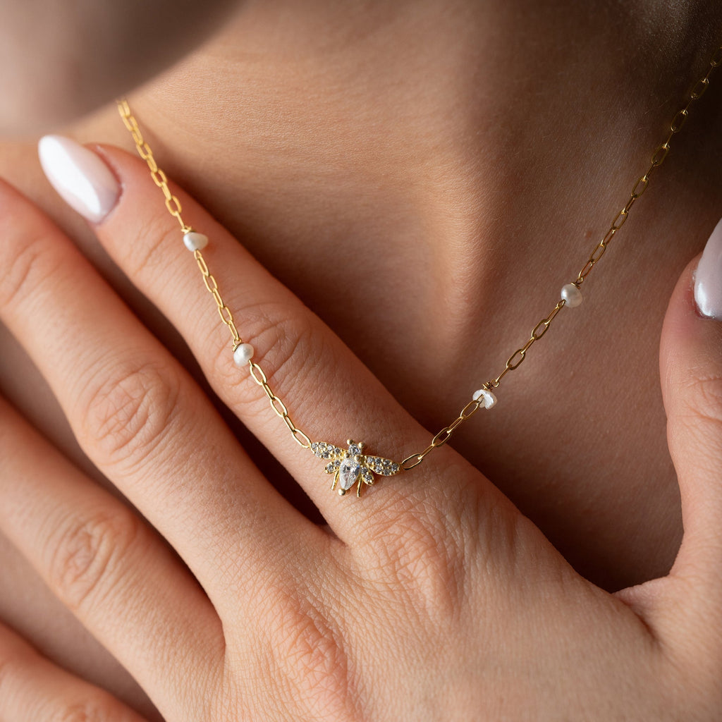 MONIAN PEARL KETTE aus 925 Silber - Eleganter Halskette - AURIME