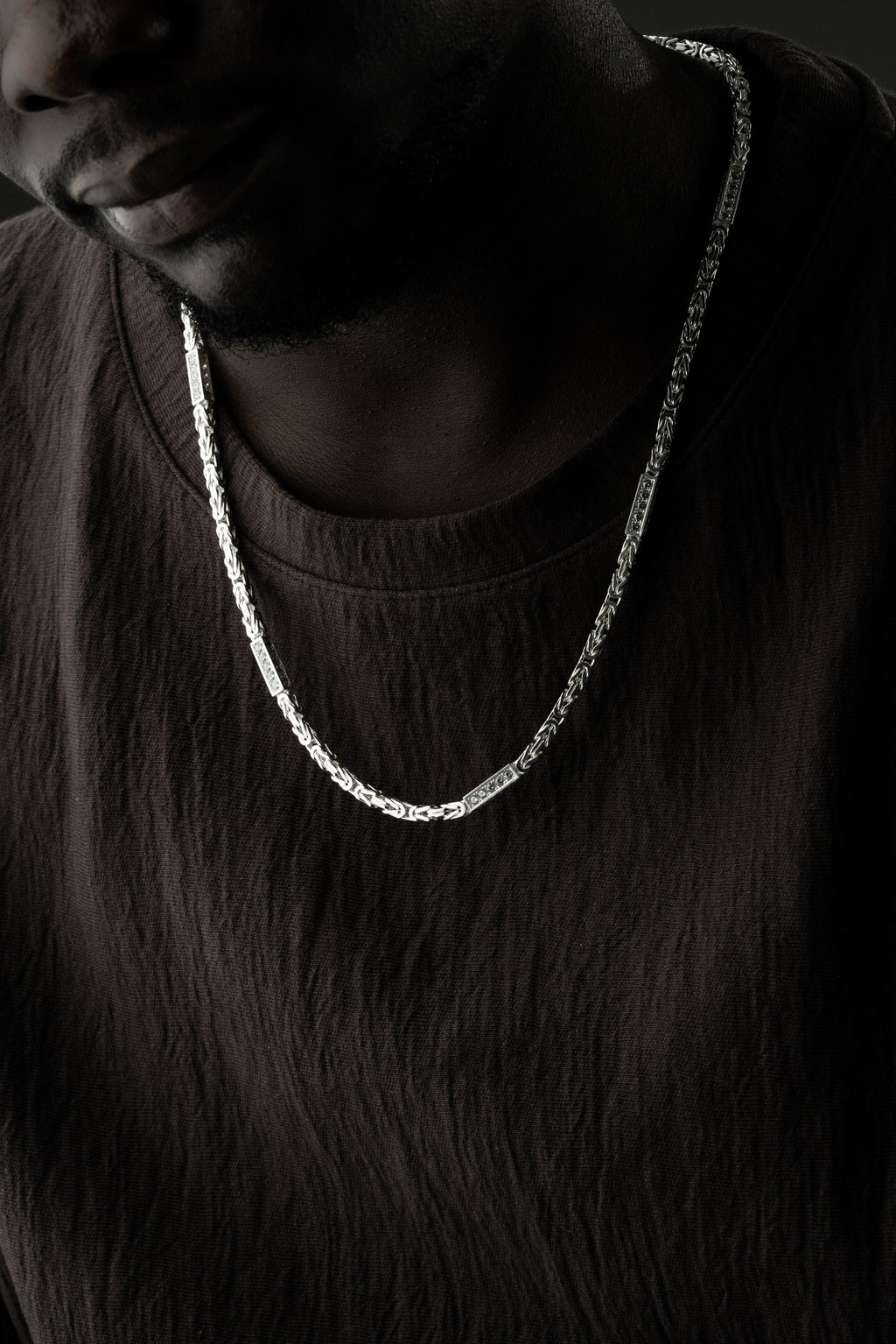 KÖNIGSKETTE MIT STRASSSTEIN | 925 SILBER