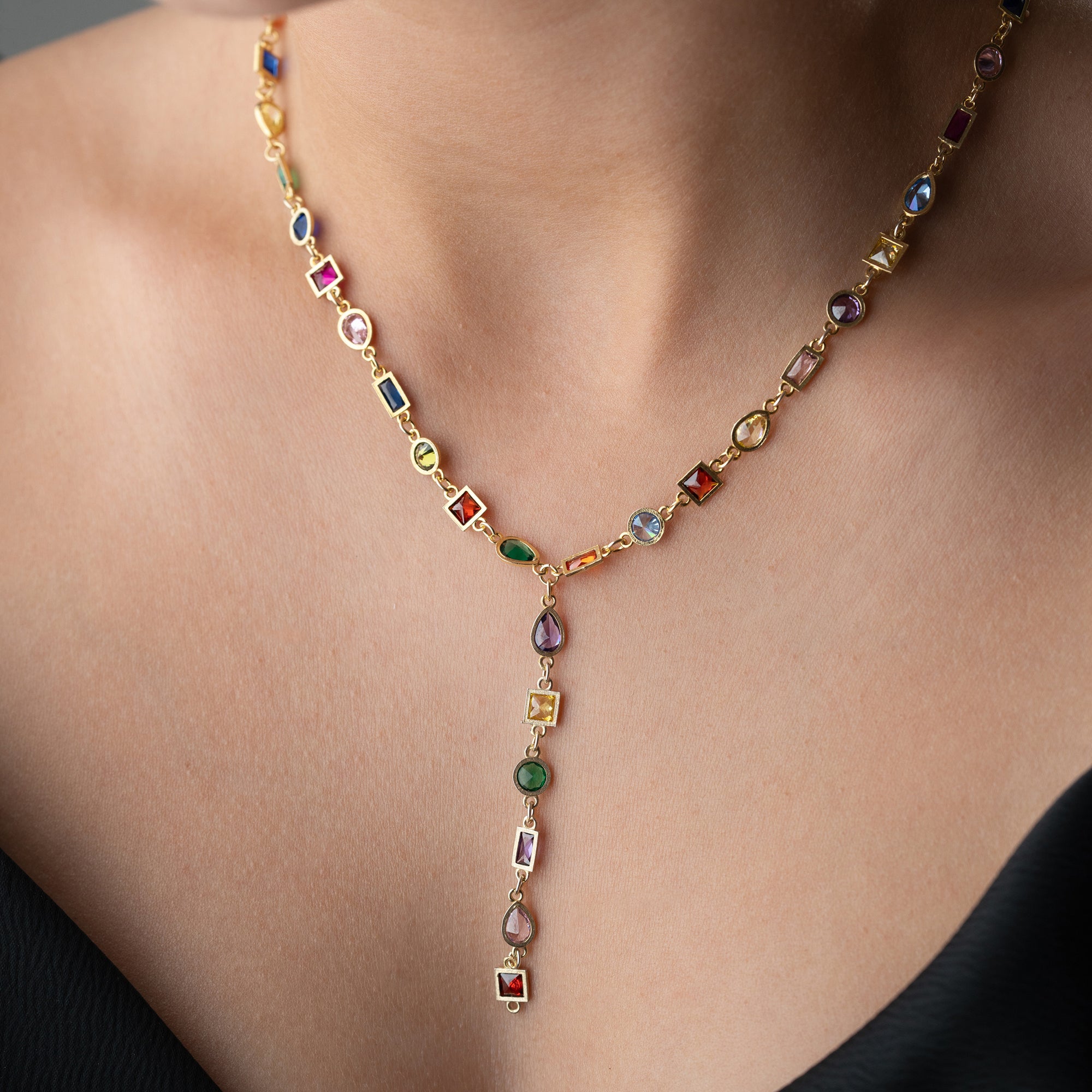 COLORFULL Y KETTE aus 925 Silber - Eleganter Halskette - AURIME