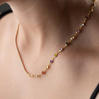 ICED X COLORFULL KETTE aus 925 Silber - Eleganter Halskette - AURIME