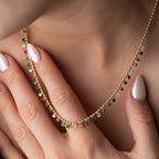 MIRIYA COLORFULL KETTE aus 925 Silber - Eleganter Halskette - AURIME