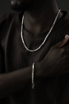 KÖNIGSKETTE BLACK STRASS SET 4mm aus 925 Silber - Eleganter Halskette - AURIME