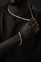 KÖNIGSKETTE BLACK STRASS SET 4mm aus 925 Silber - Eleganter Halskette - AURIME