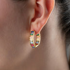 BAGUETTE COLORFULL CREOLEN OHRRING aus 925 Silber - Eleganter Ohrringe - AURIME