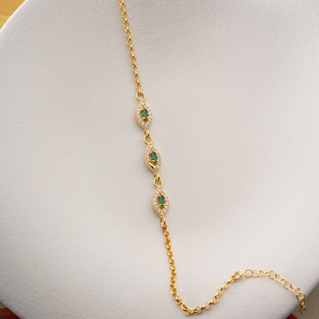 TRIO GREEN ARMKETTE | 925 SILBER
