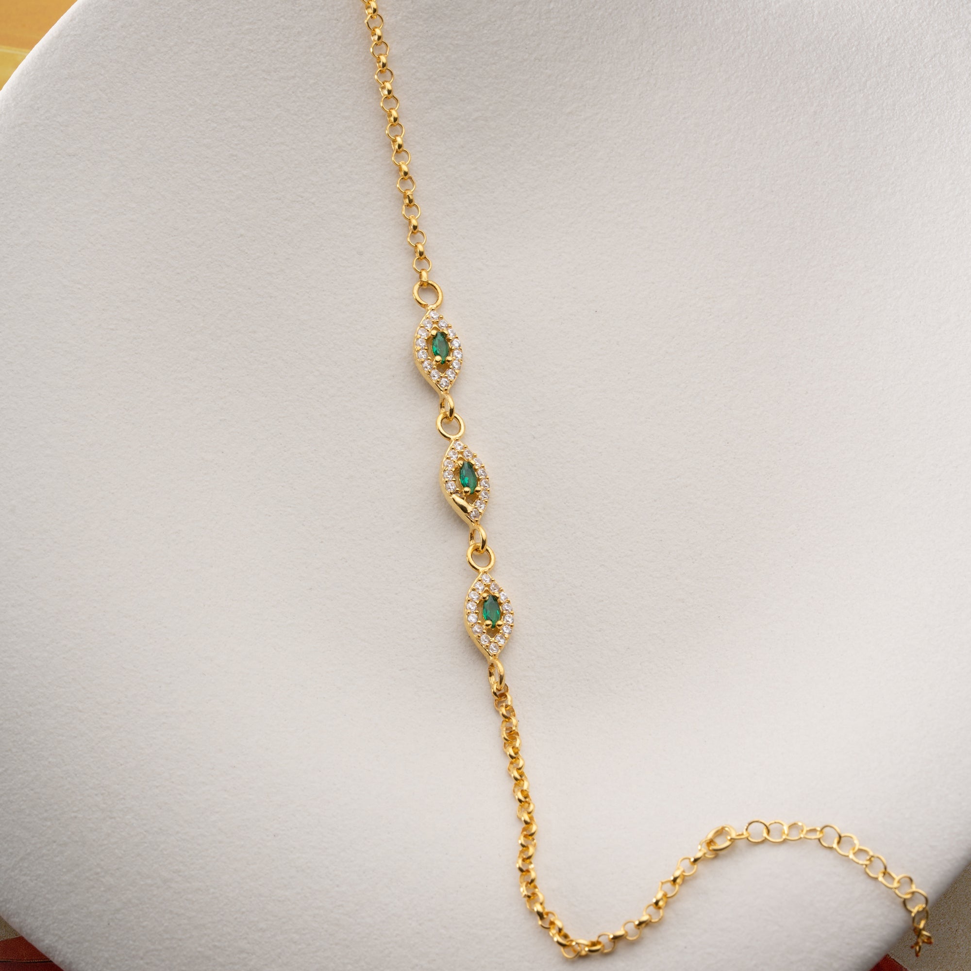 TRIO GREEN ARMKETTE | 925 SILBER