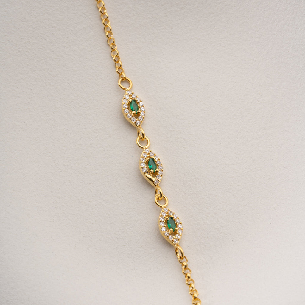 TRIO GREEN ARMKETTE | 925 SILBER