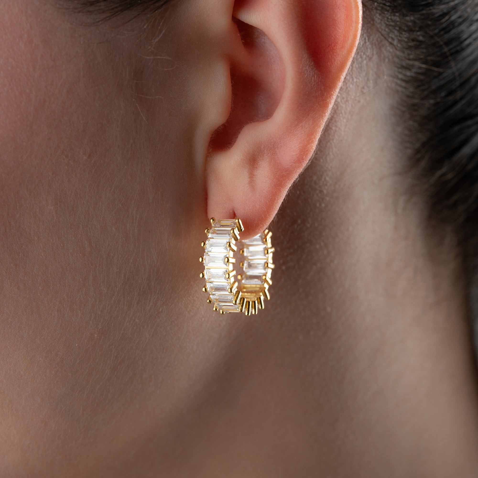 BAGUETTE LERI OHRRINGE | 925 SILBER