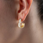 BAGUETTE HERZ CREOLEN aus 925 Silber - Hochwertiger Schmuck - AURIME