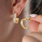 BAGUETTE HERZ CREOLEN aus 925 Silber - Hochwertiger Schmuck - AURIME