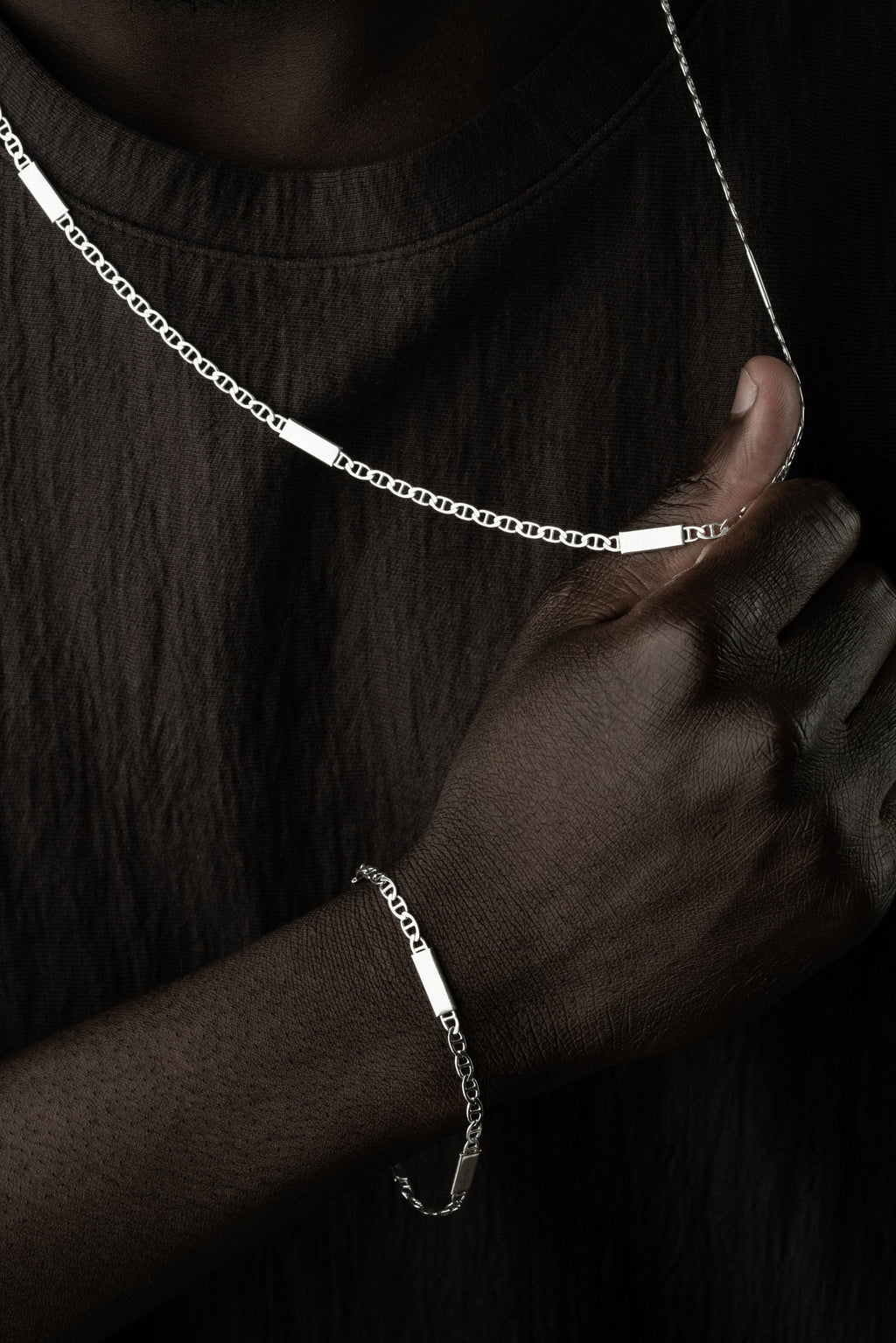 PLATTEN CUBAN LINK SET aus 925 Silber - Eleganter Schmuckset - AURIME