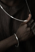 Sterling Silber Cuban Link Ketten-Set von Aurime, glänzende und robuste Goldkettenglieder für stilvollen Schmuck.