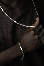 PLATTEN CUBAN LINK SET aus 925 Silber - Eleganter Schmuckset - AURIME