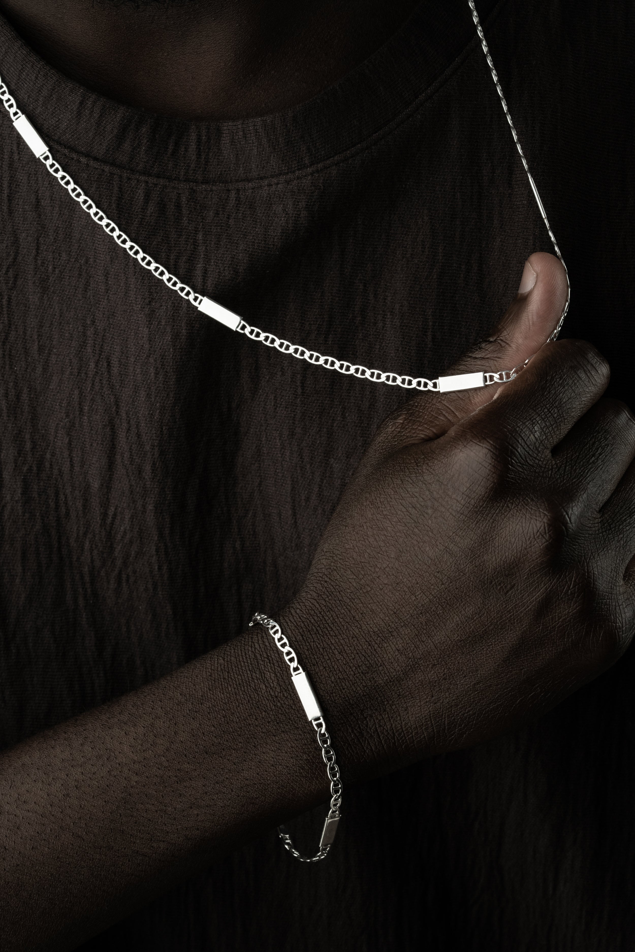 PLATTEN CUBAN LINK SET aus 925 Silber - Eleganter Schmuckset - AURIME