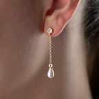 HÄNGENDE PERLEN OHRRING aus 925 Silber - Eleganter Ohrringe - AURIME