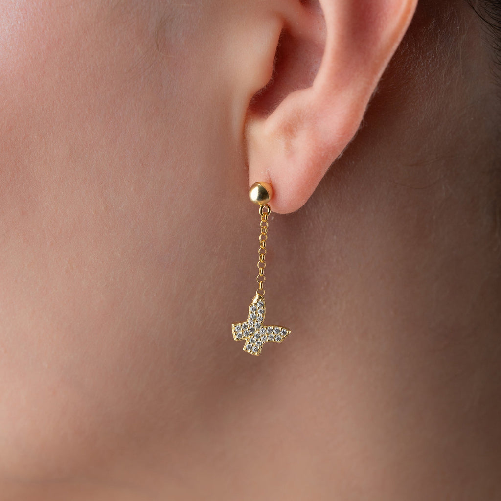 HÄNGEND BUTTERFLY OHRRINGE aus 925 Silber - Eleganter Ohrringe - AURIME
