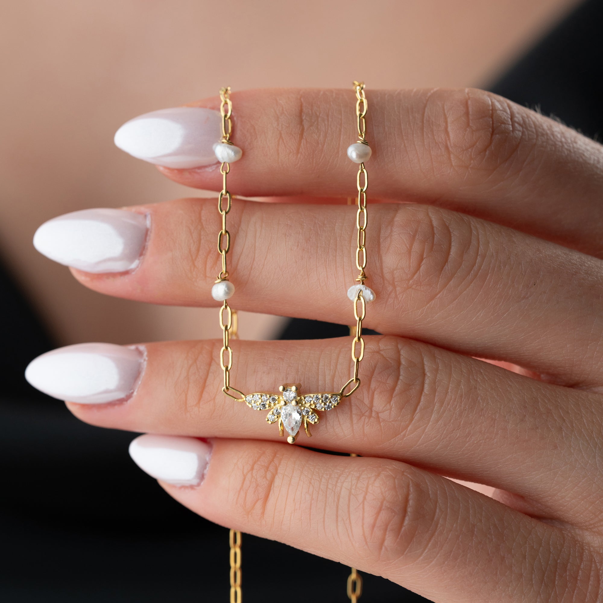 MONIAN PEARL KETTE aus 925 Silber - Eleganter Halskette - AURIME