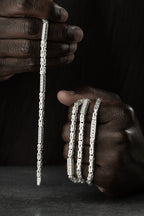 KÖNIGSKETTE MIT STRASSSTEIN 4 mm SET aus 925 Silber - Eleganter Halskette - AURIME