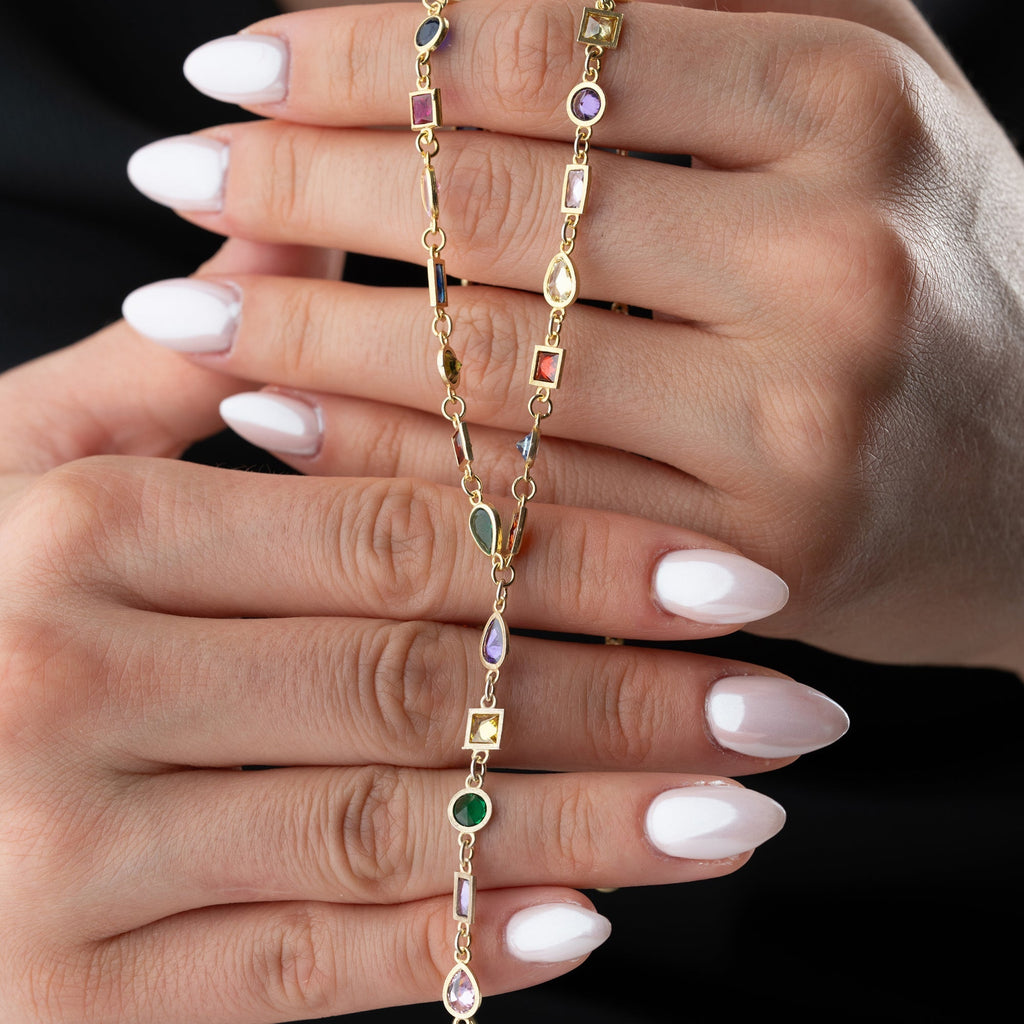 COLORFULL Y KETTE aus 925 Silber - Eleganter Halskette - AURIME