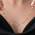 MIRIYA COLORFULL KETTE aus 925 Silber - Eleganter Halskette - AURIME