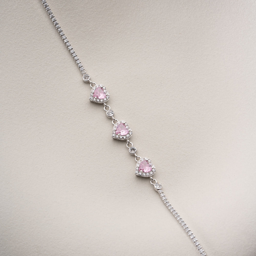 ROSA HERZ ARMREIFE | 925 SILBER