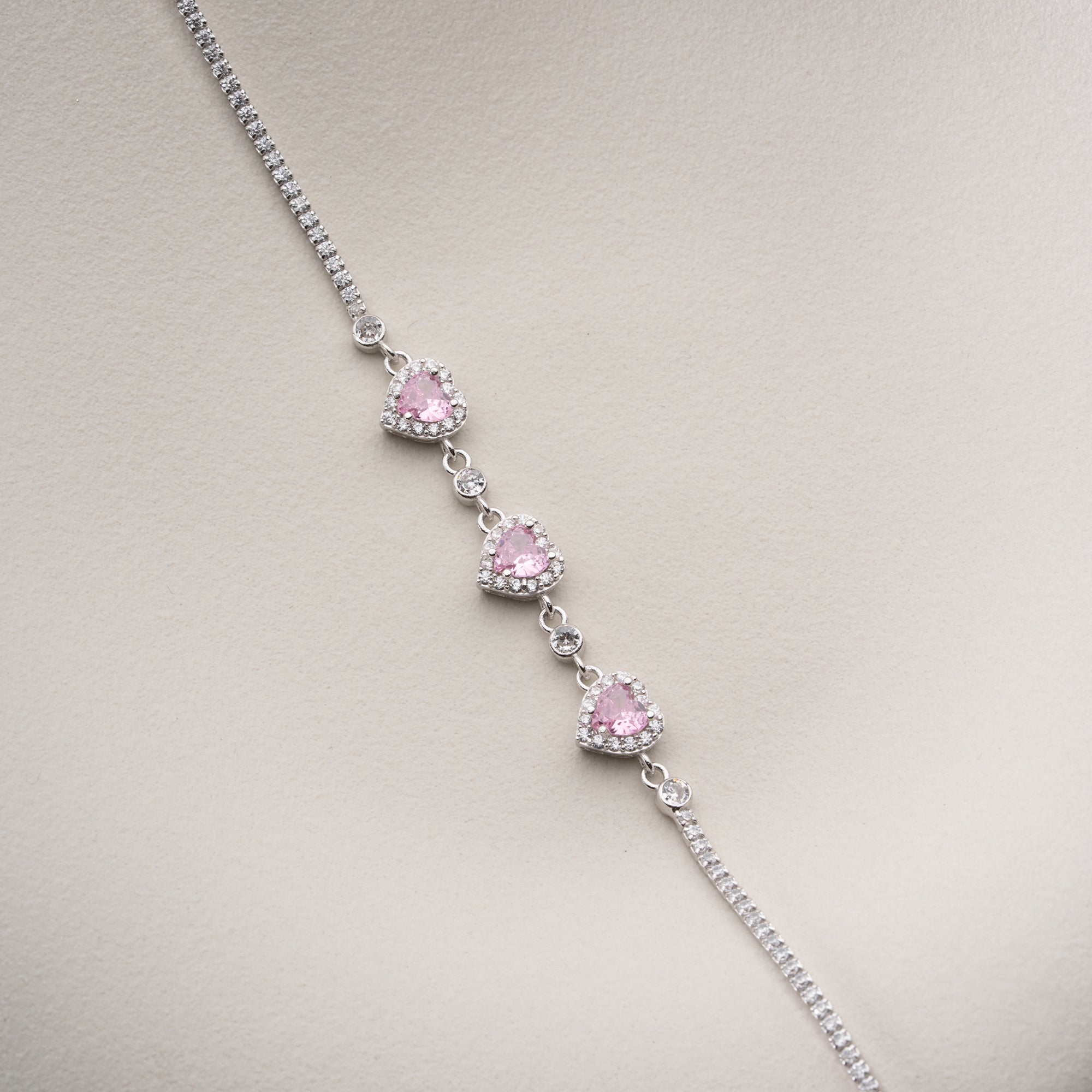 ROSA HERZ ARMREIFE | 925 SILBER