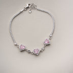 ROSA HERZ ARMREIFE | 925 SILBER