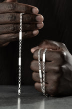 PLATTEN CUBAN LINK SET aus 925 Silber - Eleganter Schmuckset - AURIME