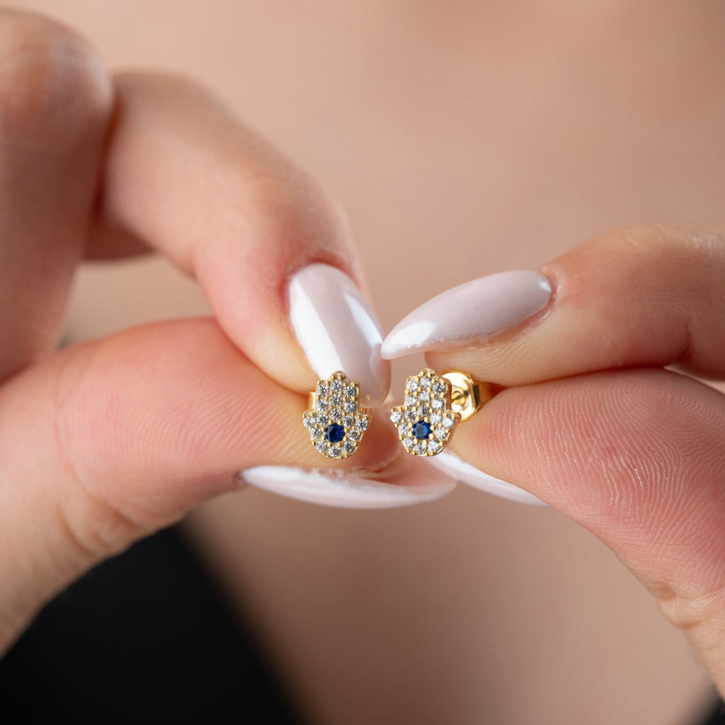 FATIMAS HAND MINI OHRRING aus 925 Silber - Eleganter Ohrringe - AURIME
