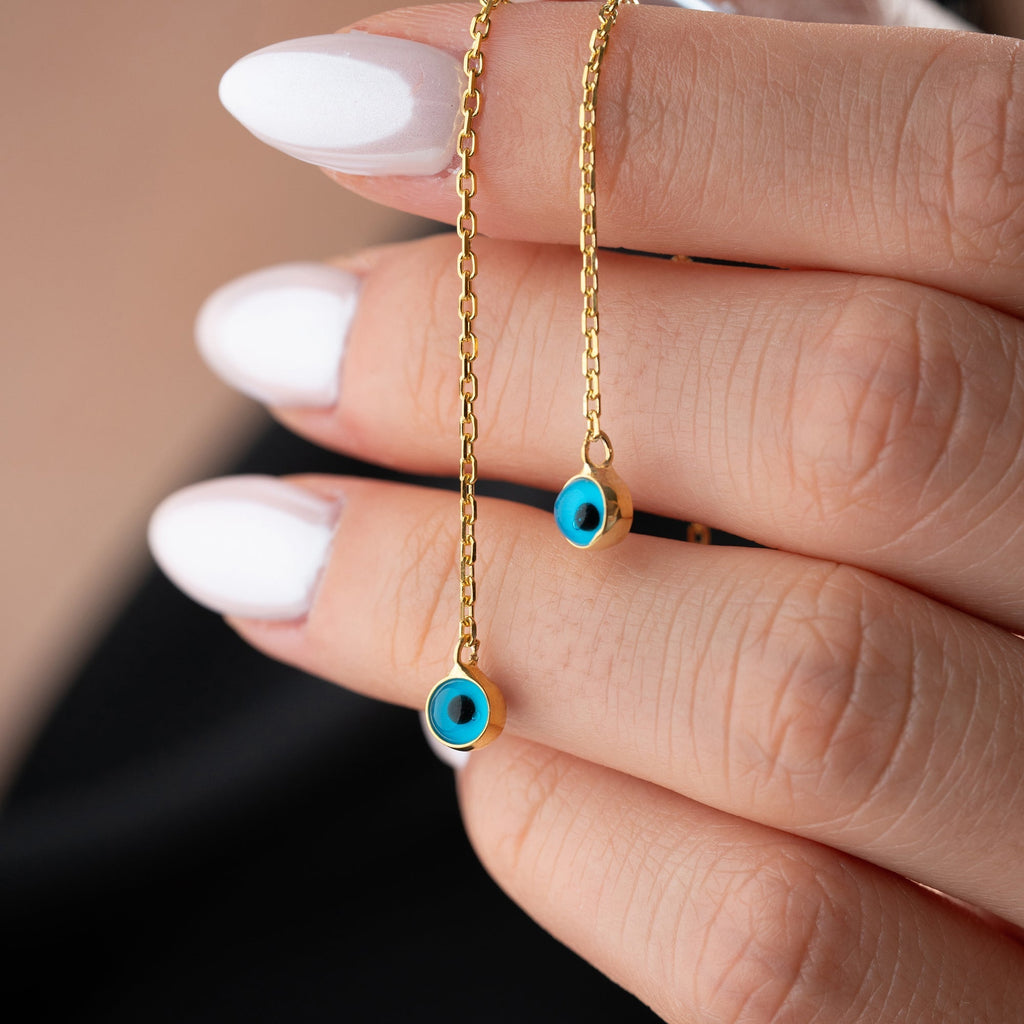 NAZAR HÄNGEND OHRRING aus 925 Silber - Eleganter Ohrringe - AURIME