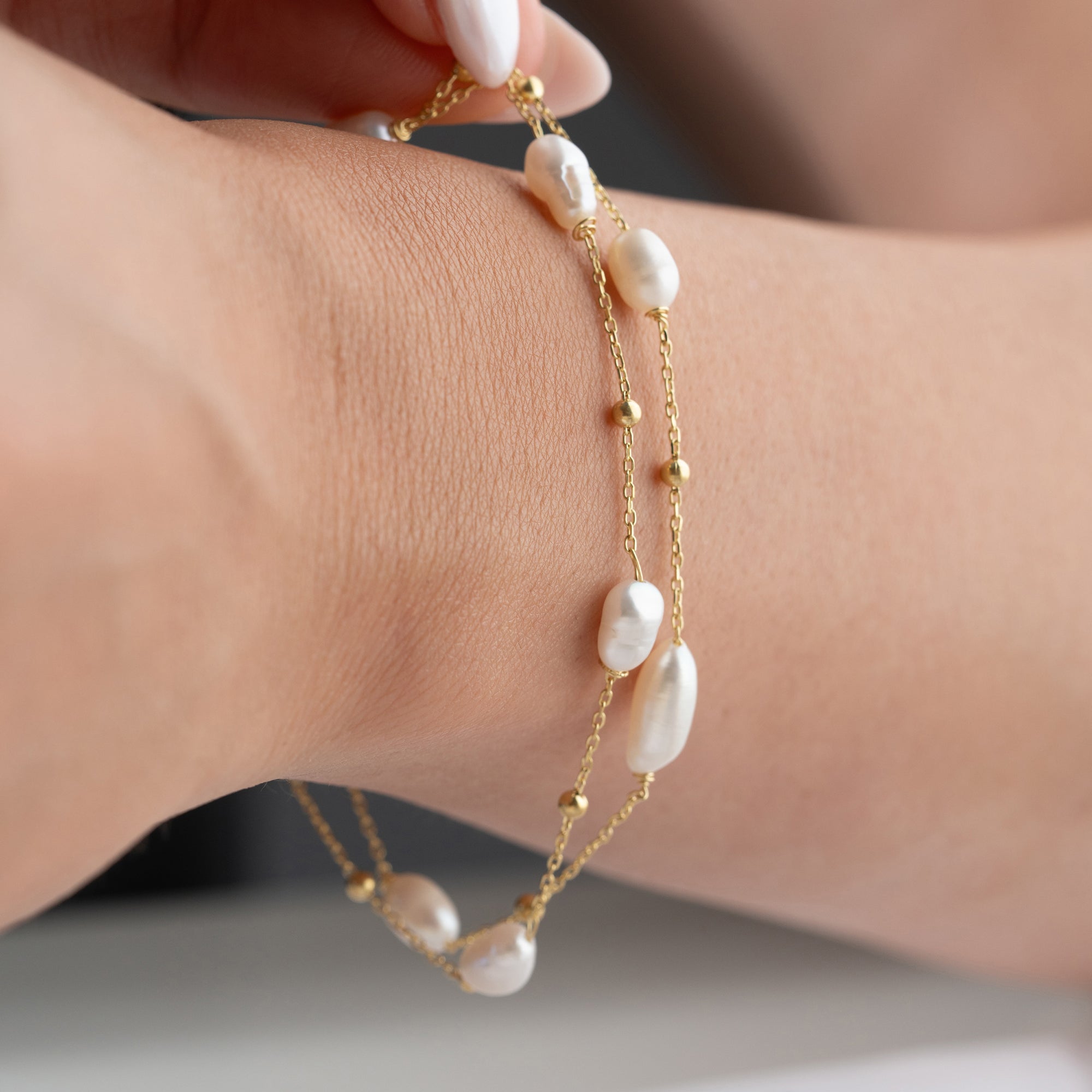 NIAA PEARL ARMBAND aus 925 Silber - Eleganter Armband - AURIME
