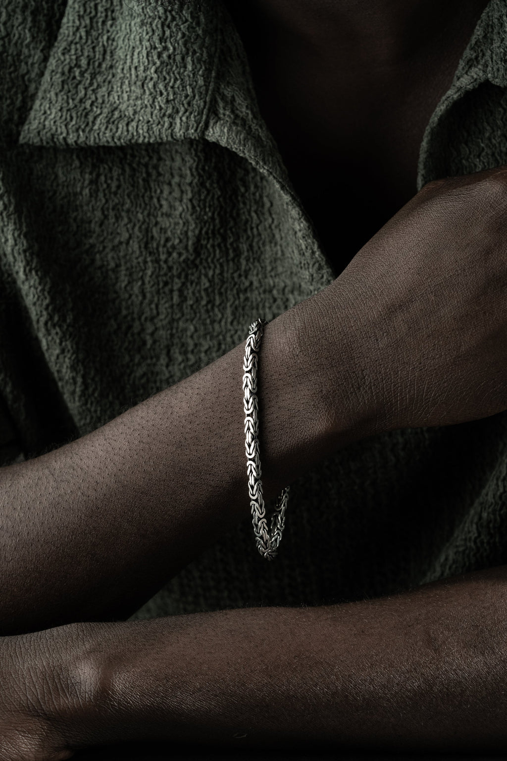 KÖNIGSARMBAND VIERKANT OXIDIERT 5MM aus 925 Silber - Eleganter Armband - AURIME
