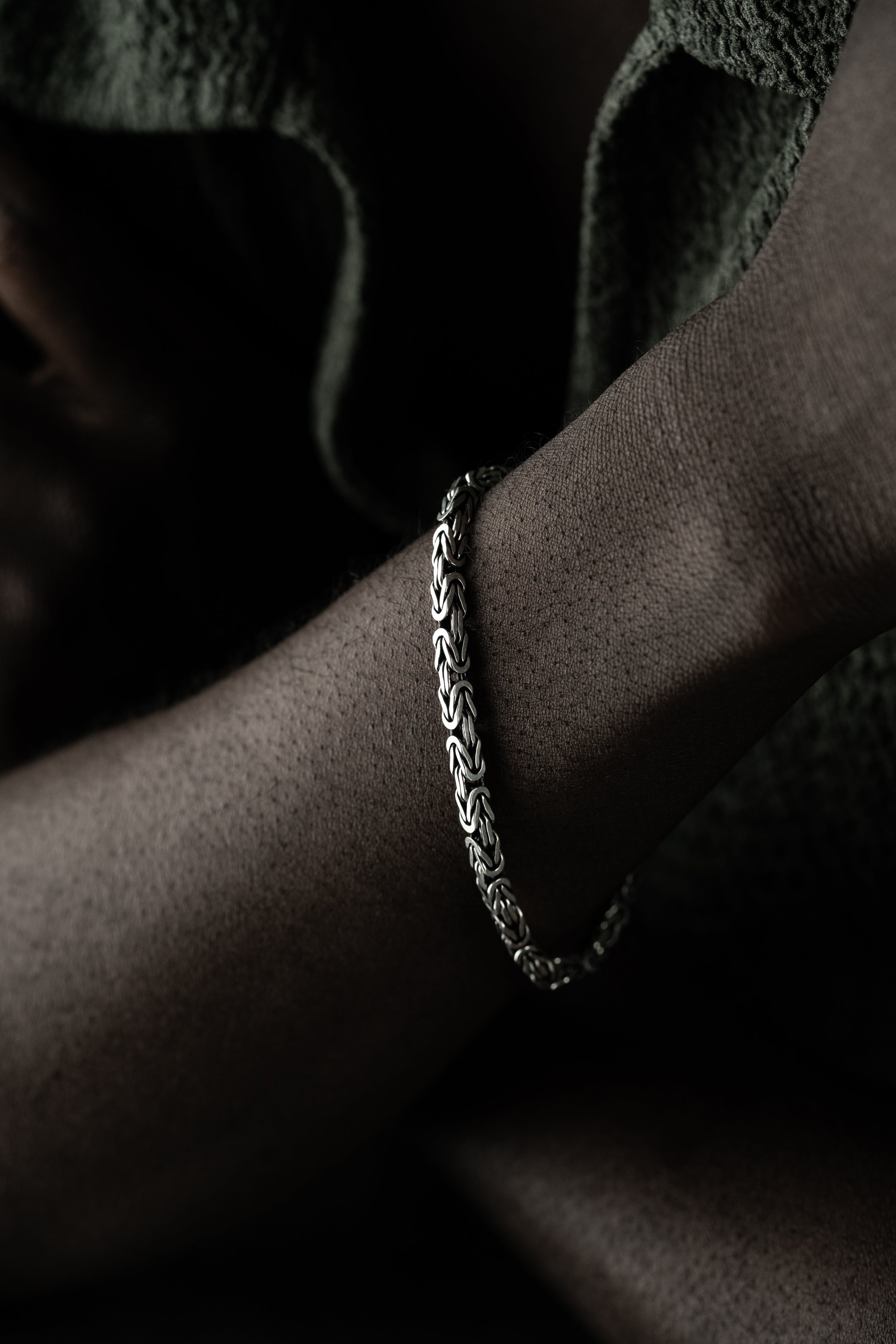 KÖNIGSARMBAND VIERKANT OXIDIERT 5MM aus 925 Silber - Eleganter Armband - AURIME