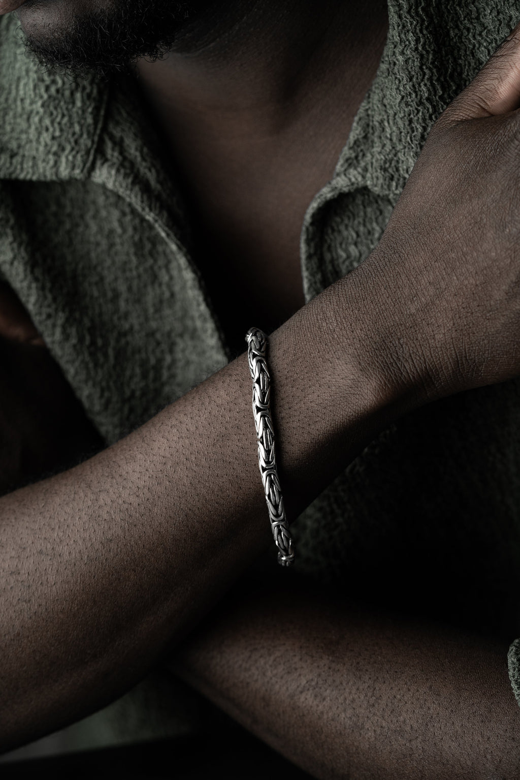 KÖNIGSARMBAND OVAL OXIDIERT 5MM aus 925 Silber - Eleganter Armband - AURIME