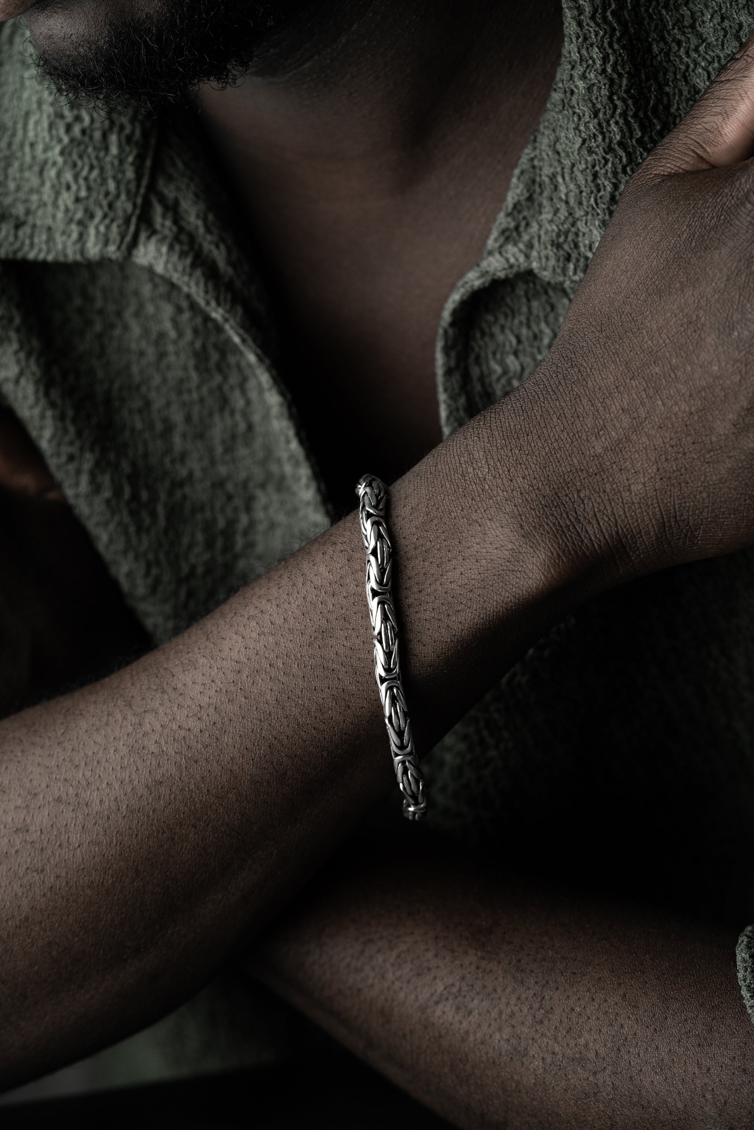 KÖNIGSARMBAND OVAL OXIDIERT 5MM aus 925 Silber - Eleganter Armband - AURIME