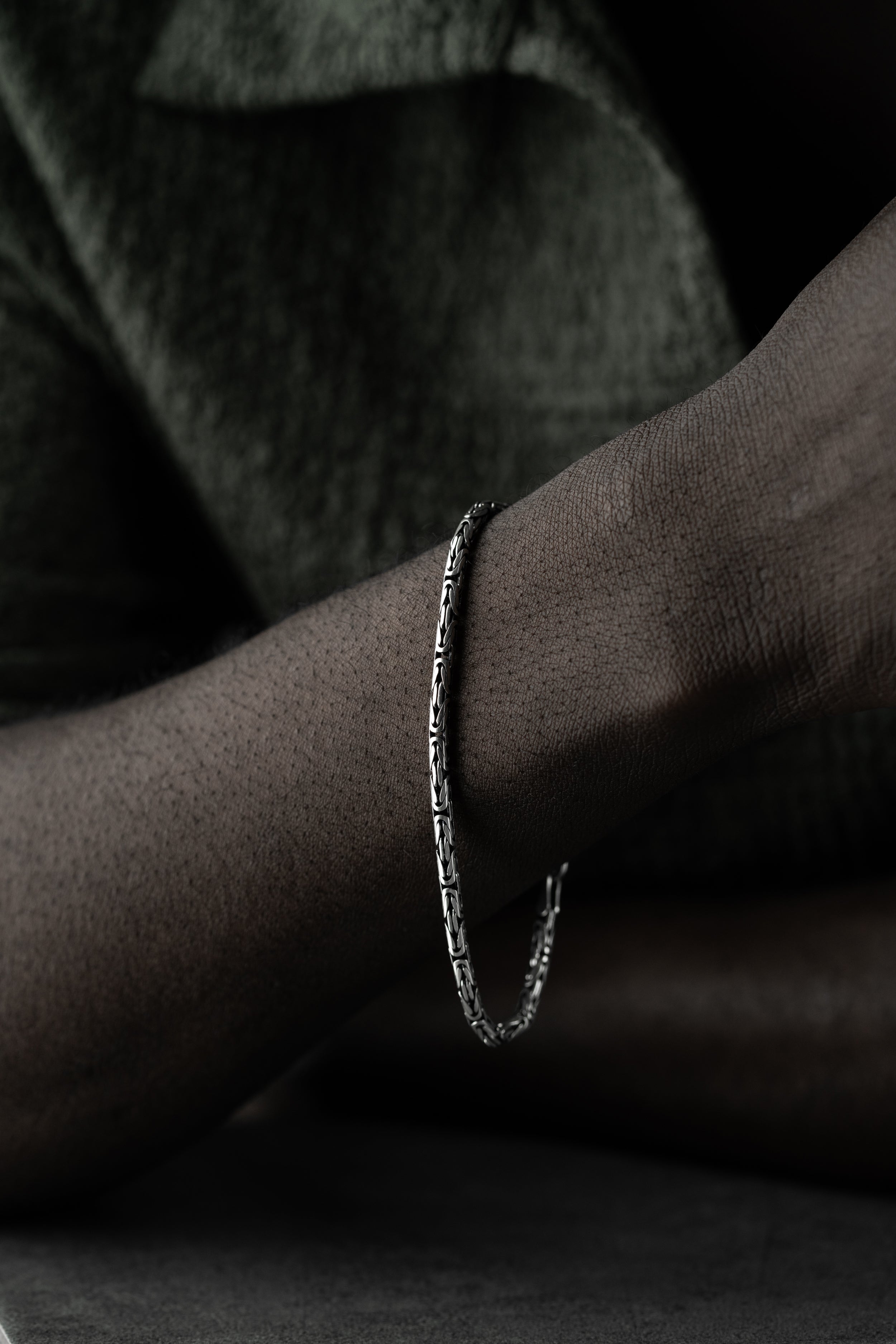 KÖNIGSARMBAND OVAL OXIDIERT 3MM aus 925 Silber - Eleganter Armband - AURIME