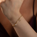 ARMKETTE FIGARO ZIRKONIA MIT BUCHSTABE | 925 SILBER