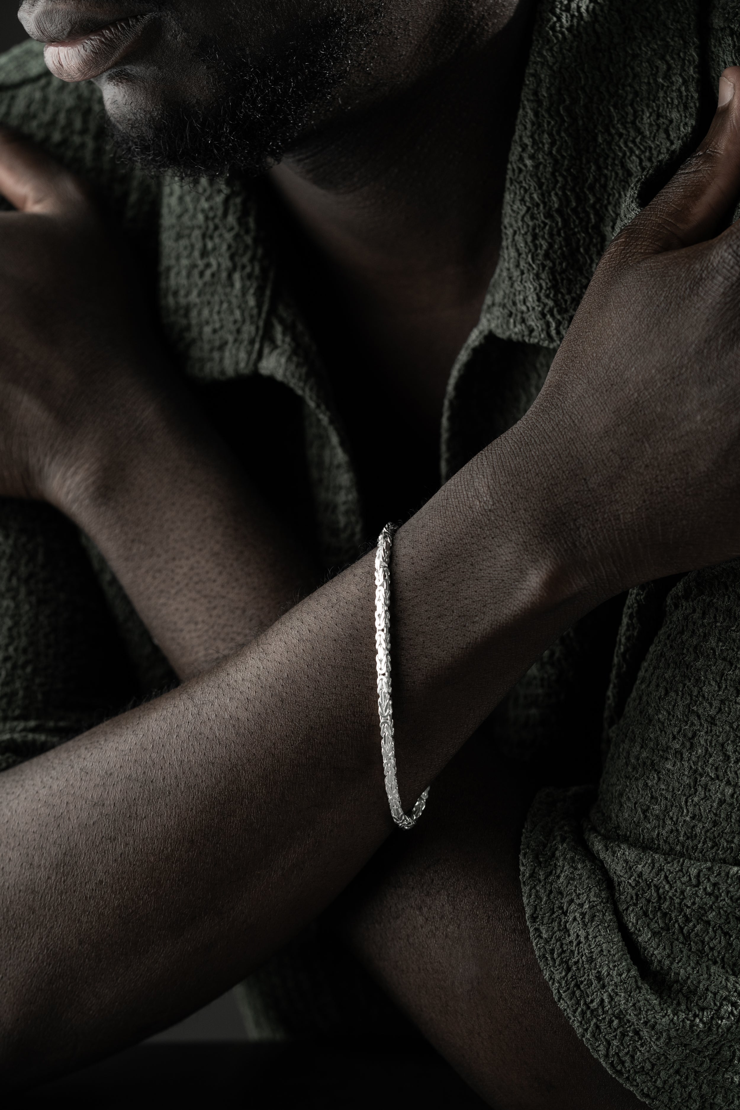 KÖNIGSARMBAND VIERKANT MASSIV 3MM aus 925 Silber - Eleganter Armband - AURIME