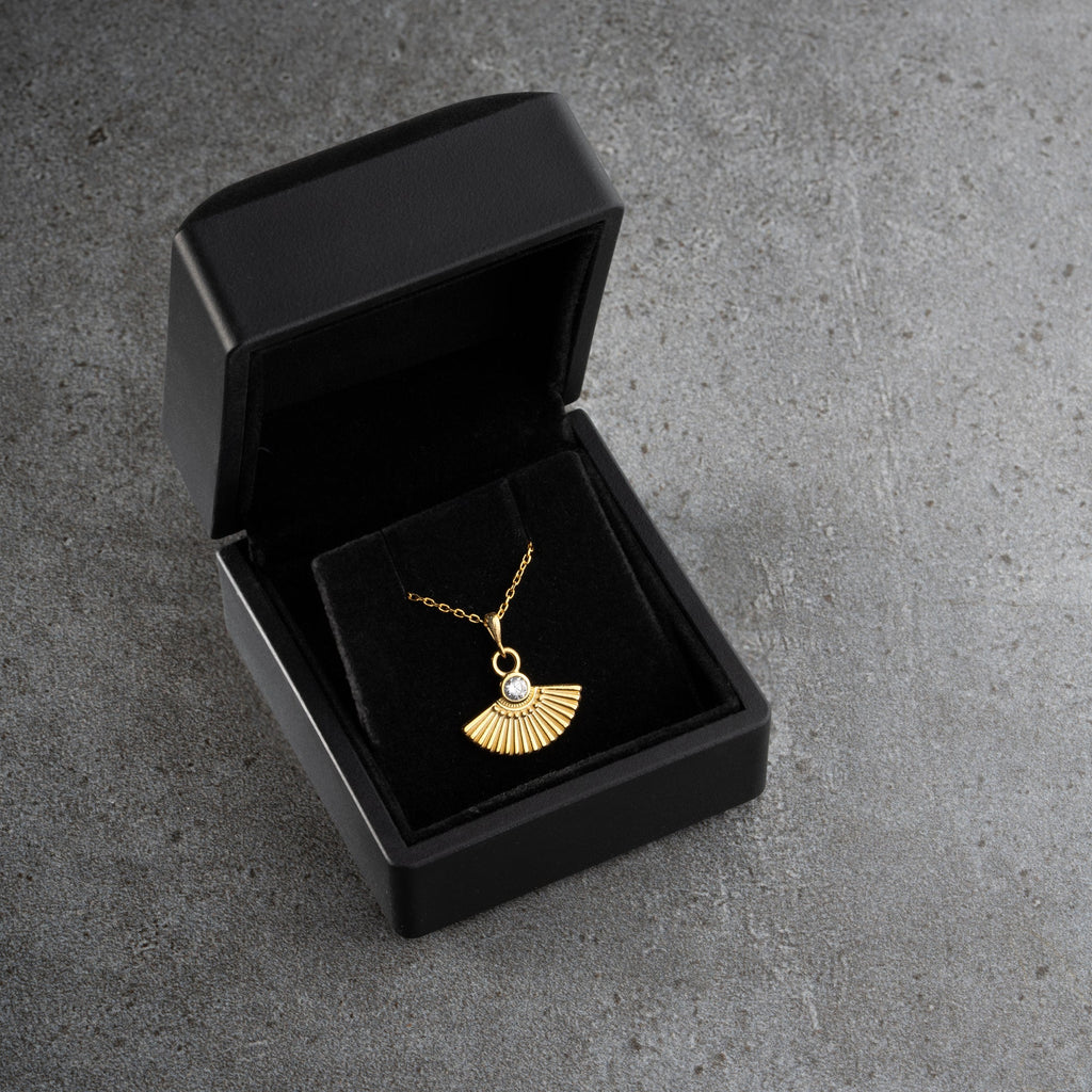 ZIRKONIA FÄCHER HALSKETTE aus 925 Silber - Eleganter Halskette - AURIME