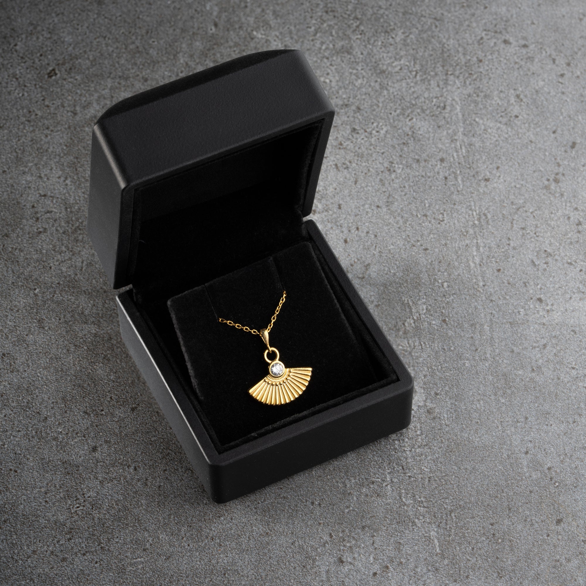 ZIRKONIA FÄCHER HALSKETTE aus 925 Silber - Eleganter Halskette - AURIME