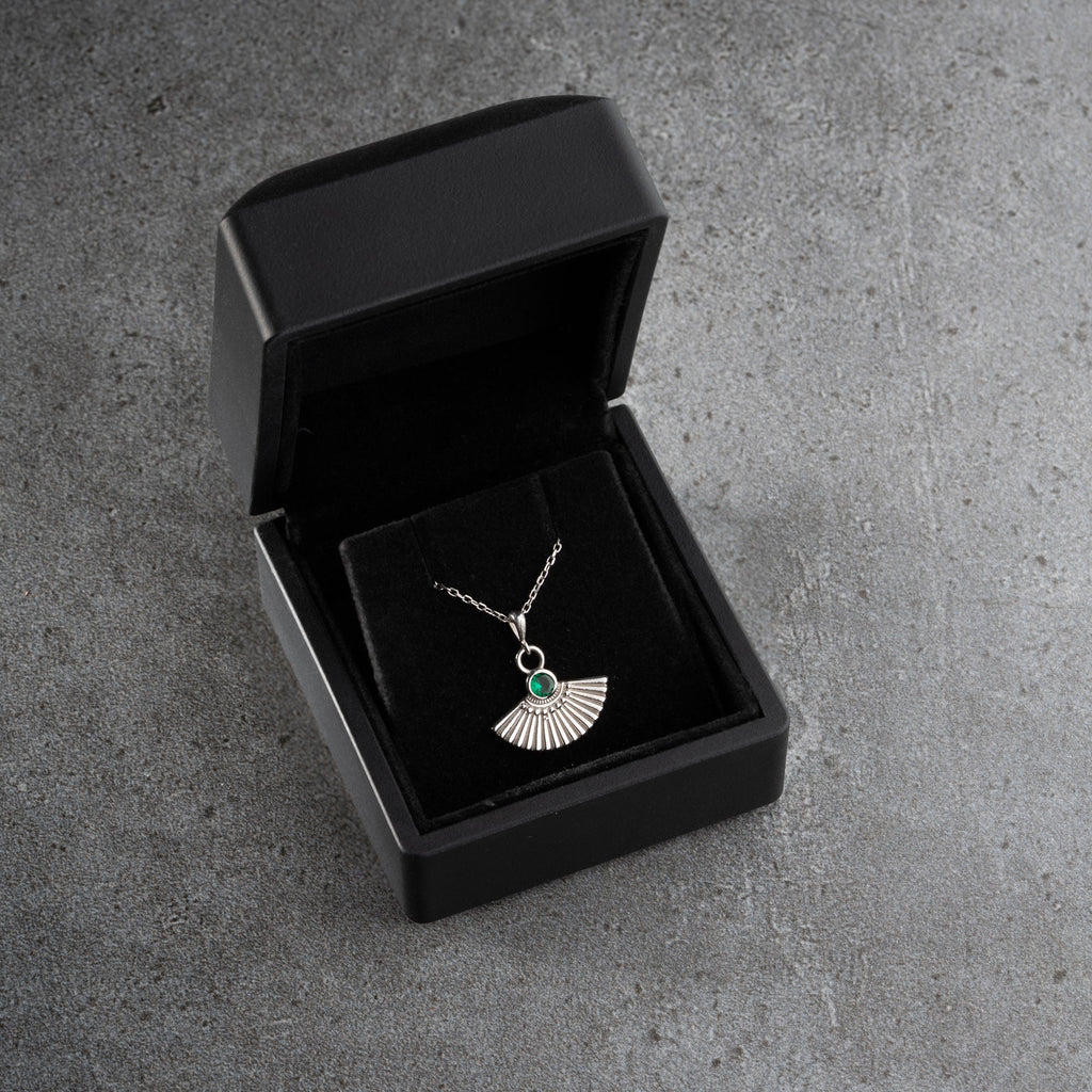 ZIRKONIA FÄCHER HALSKETTE aus 925 Silber - Eleganter Halskette - AURIME