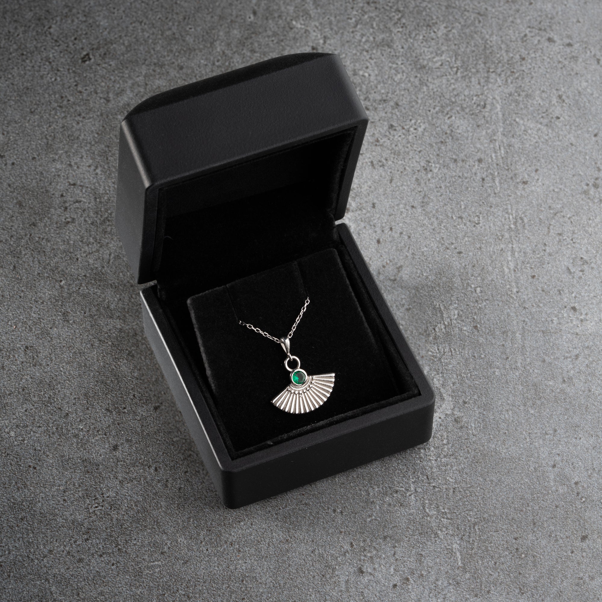 ZIRKONIA FÄCHER HALSKETTE aus 925 Silber - Eleganter Halskette - AURIME