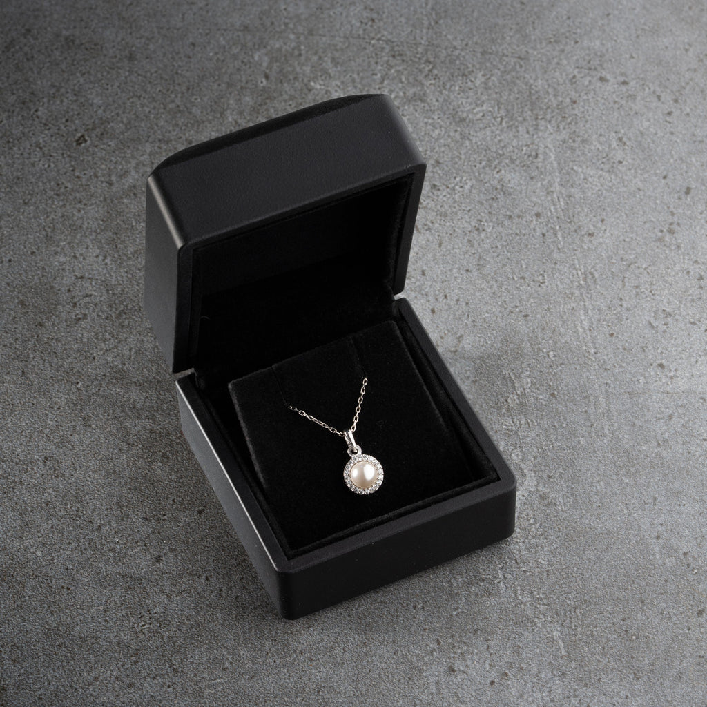 ZIRKONIA PEARL HALSKETTE | 925 SILBER
