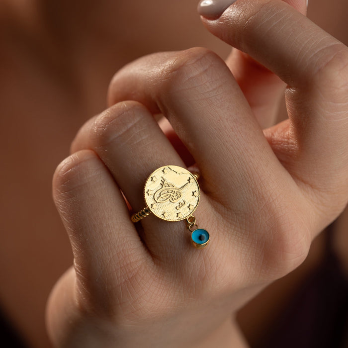 CEYREK RING WITH NAZAR | 925 SILVER