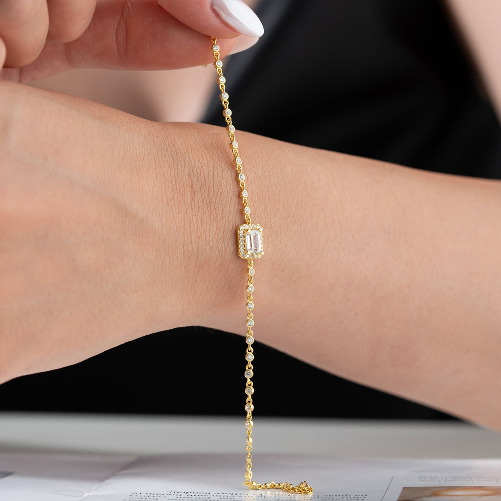 LEOS BAGUETTE ARMBAND aus 925 Silber - Eleganter Armband - AURIME