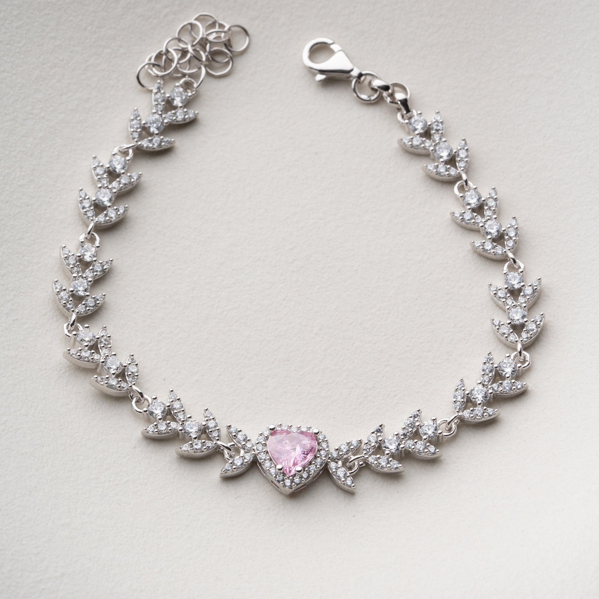 HERZ MIT BLUMENMOTIV ARMREIFE | 925 SILBER