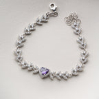 HERZ MIT BLUMENMOTIV ARMREIFE | 925 SILBER