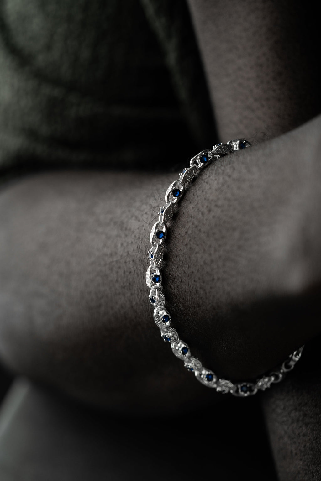 ANKER BLUE DIAMOND ARMBAND 5MM aus 925 Silber - Eleganter Armband - AURIME